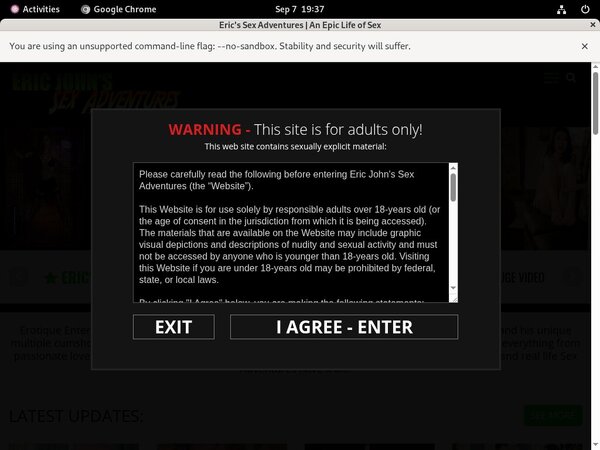 $1 Ericjohnssexadventures.com Trial Membership