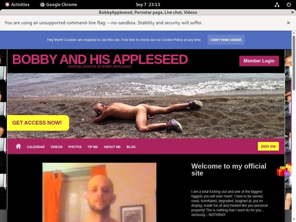 Bobbyappleseed.modelcentro.com Registration Form