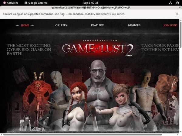 Gameoflust2.com Network Login
