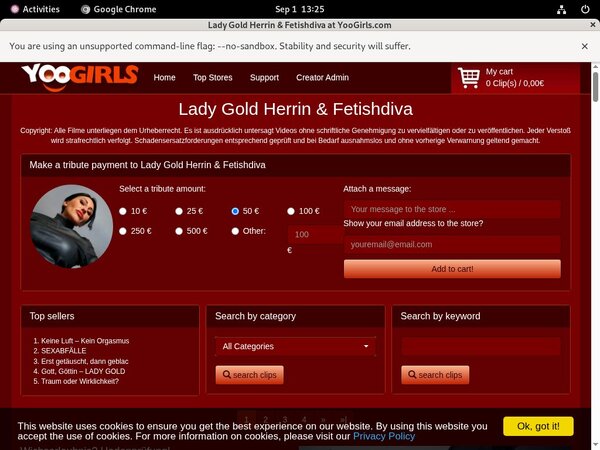 Join Lady Gold Fetishdiva