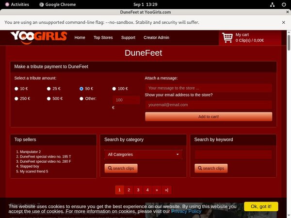 Yoogirls.com Payment Methods